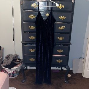 Cupcake and cashmere velvet jumpsuit navy blue